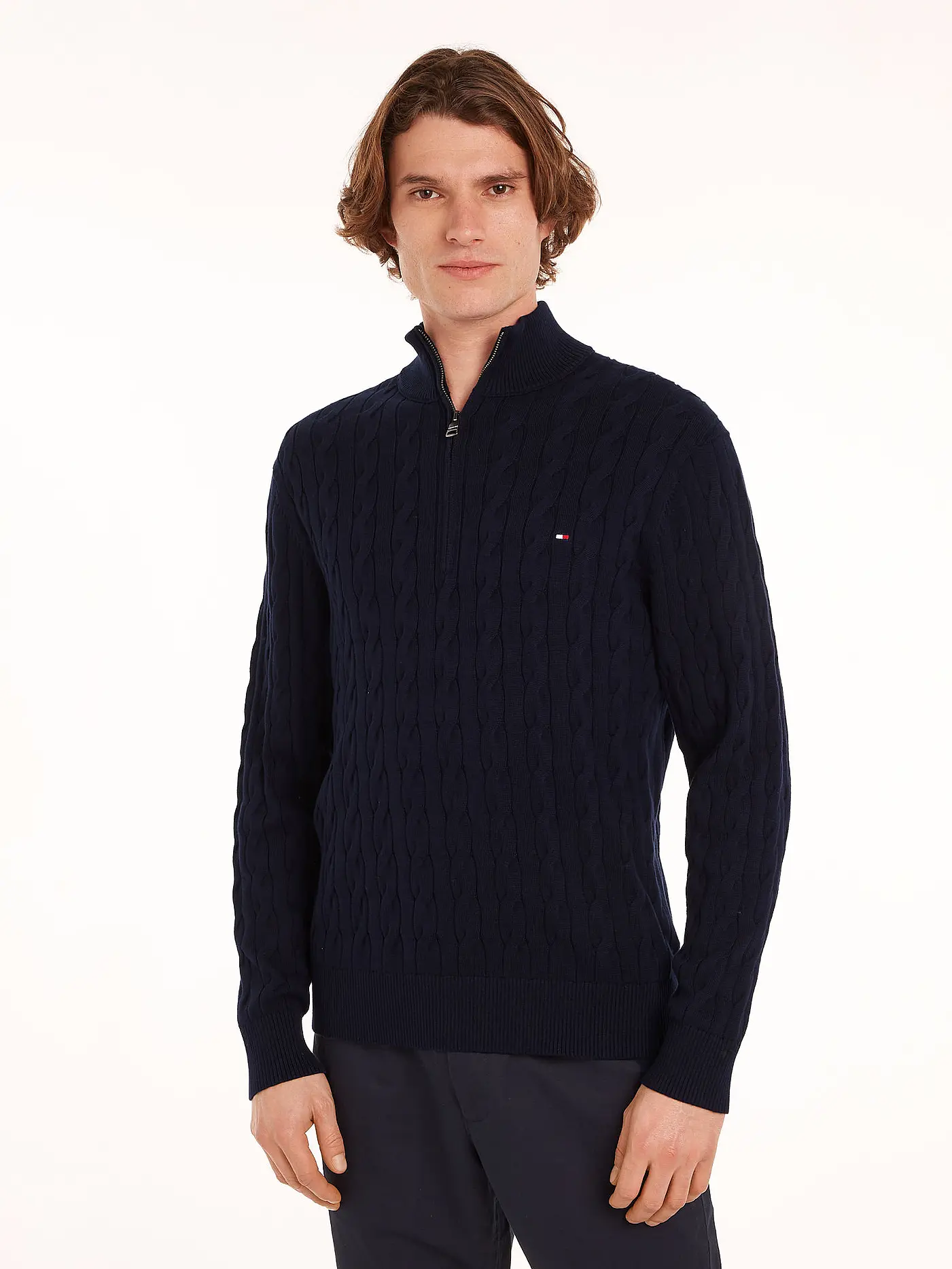 TOMMY HILFIGER | Troyer Pullover | blau